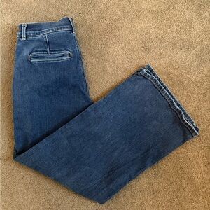 Ann Taylor Women’s Petite Trouser Jeans in Deep Blue